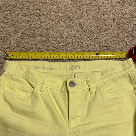 Ann Taylor LOFT Button Fly Yellow Jeans Sz 26/2 - Picture 3 of 9